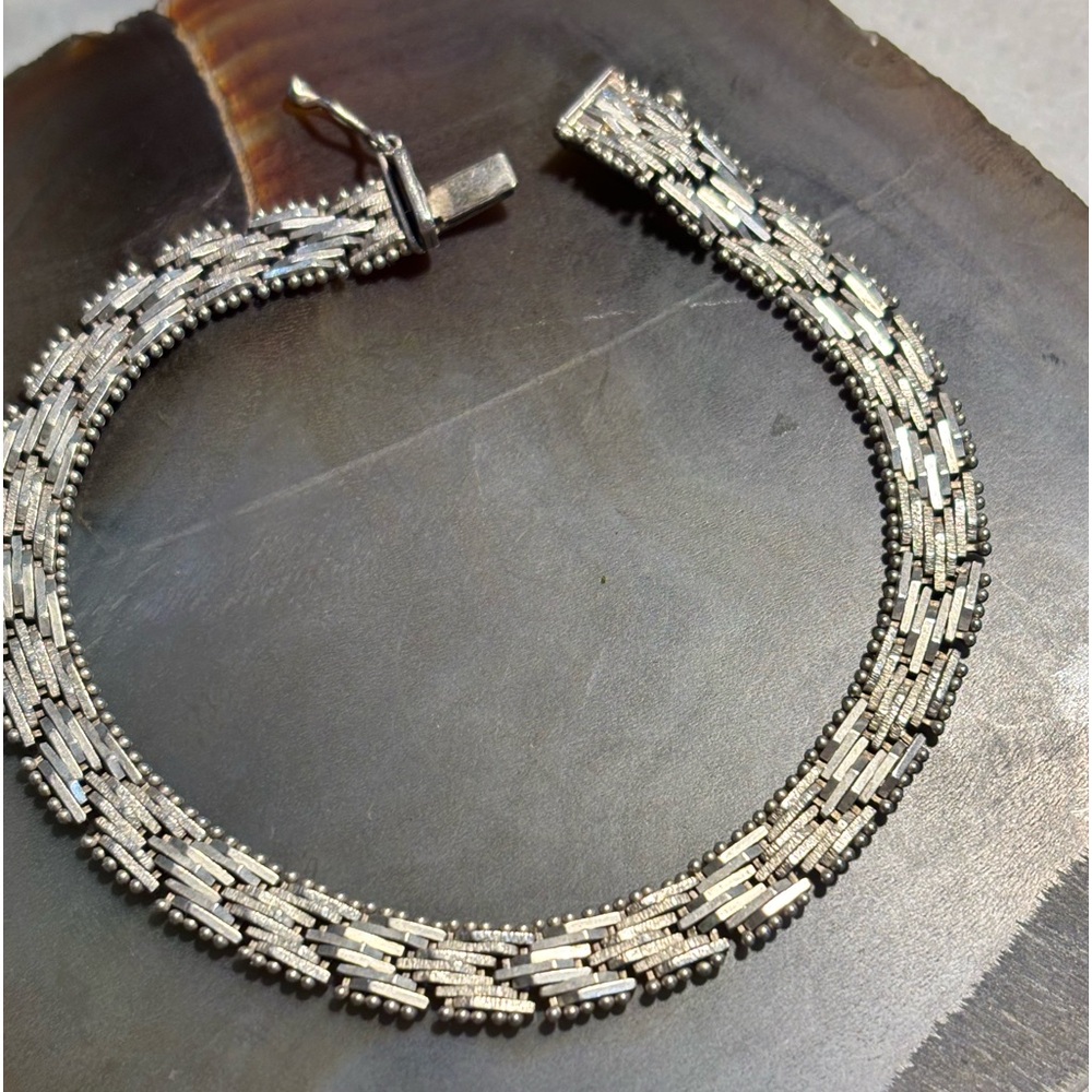 Solid Silver Italian Rocco Bracelet - image 1